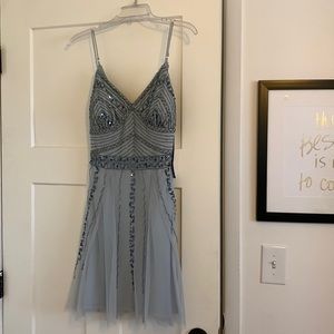 Jump Apparel Beaded Blue Dress *NEVER WORN
